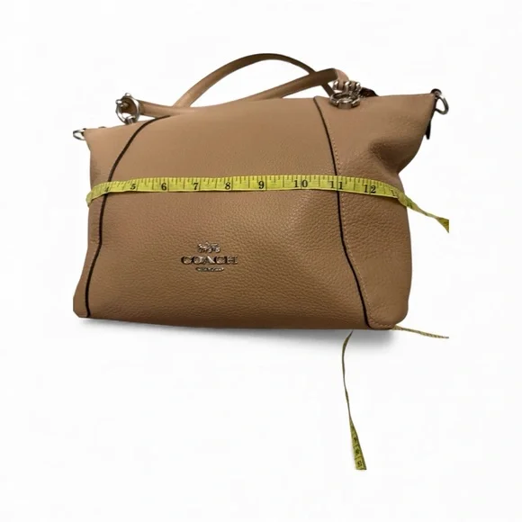 Coach Kacey Satchel in a taupe or beige color. - Picture 4 of 12